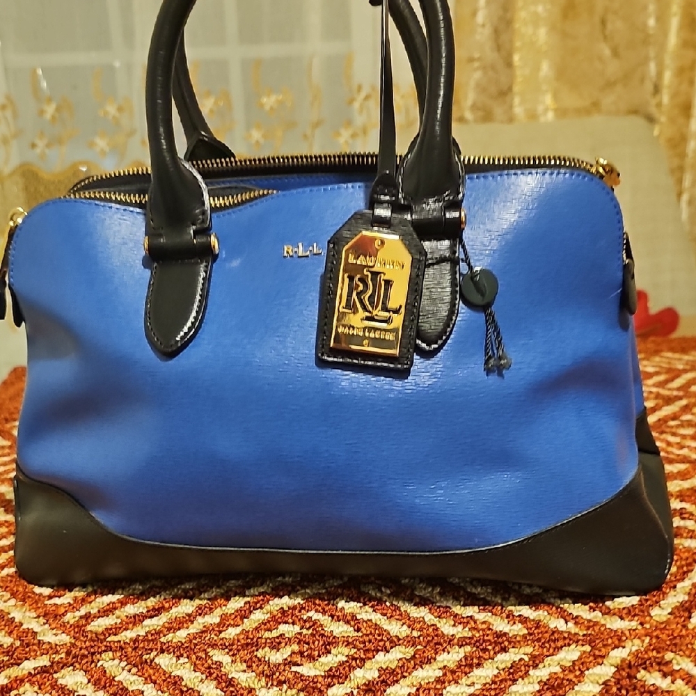 Polo by Ralph Lauren Blue and Black Shoulder Bag
